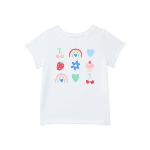 Toddler Girls Tee with Short Sleeves, Sizes 18M-5T