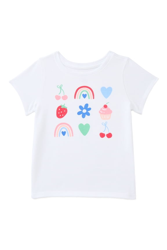 Toddler Girls Tee with Short Sleeves, Sizes 18M-5T