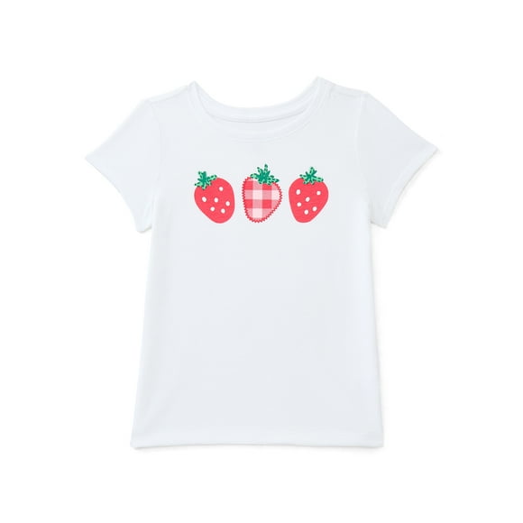Wonder Nation Toddler Girls Tee with Short Sleeves, Sizes 18M-5T