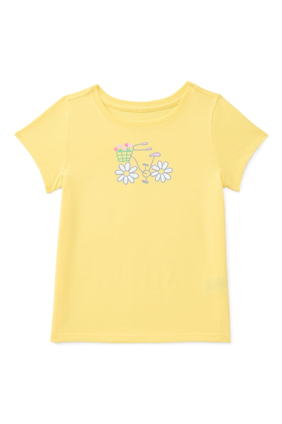 Toddler Girls Tee with Short Sleeves, Sizes 18M-5T