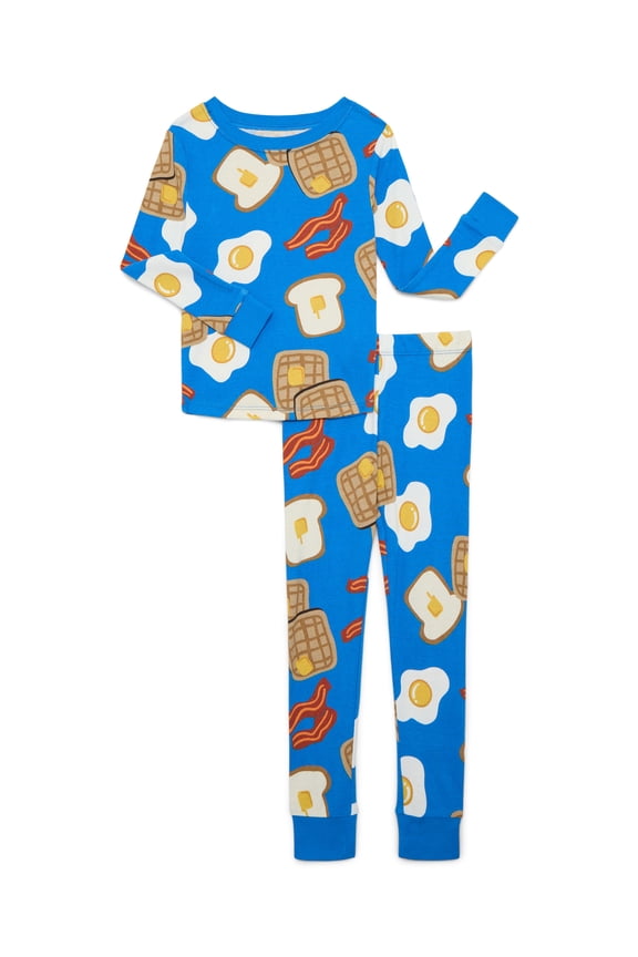 Boys Cotton Snug Fit Long Sleeve Top and Pants Sleep Set, 2-Piece, Sizes 4-10