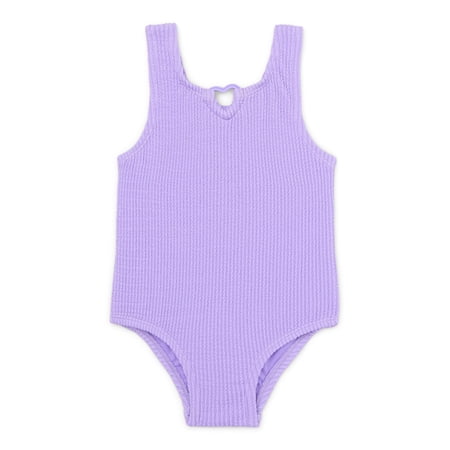 Wonder Nation Toddler Girl Textured One- Piece Swimsuit, Sizes 12M-5T