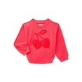 thumbnail image 1 of Wonder Nation Toddler Girls Fleece Crewneck Top with Ruffles, Sizes 12M-5T, 1 of 3