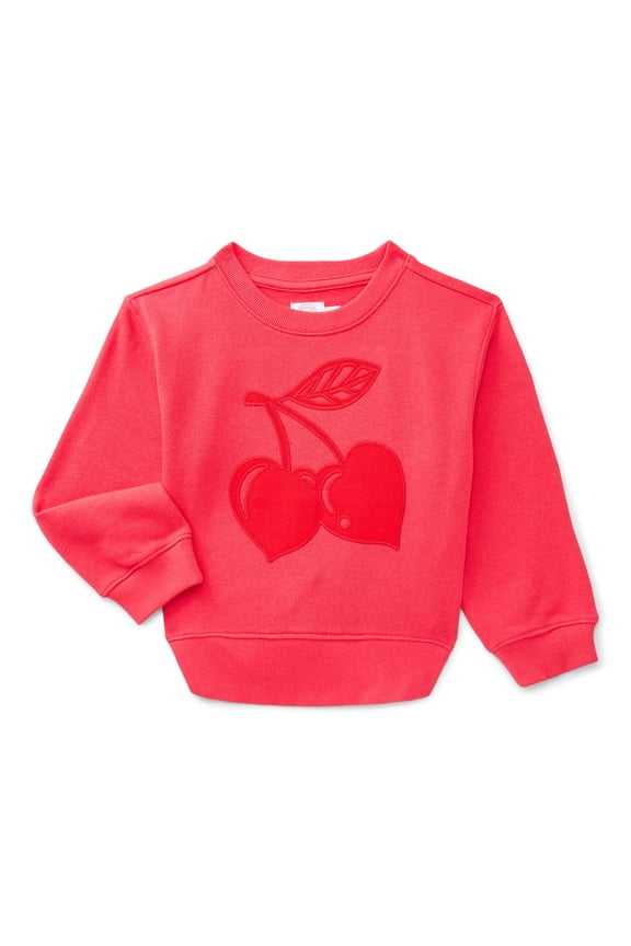 Toddler Girls Fleece Crewneck Top with Ruffles, Sizes 12M-5T
