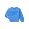 thumbnail image 1 of Wonder Nation Toddler Girls Fleece Crewneck Top with Long Sleeves, Sizes 12M-5T, 1 of 3