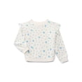 thumbnail image 1 of Wonder Nation Toddler Girls Fleece Crewneck Top with Long Sleeves, Sizes 12M-5T, 1 of 3