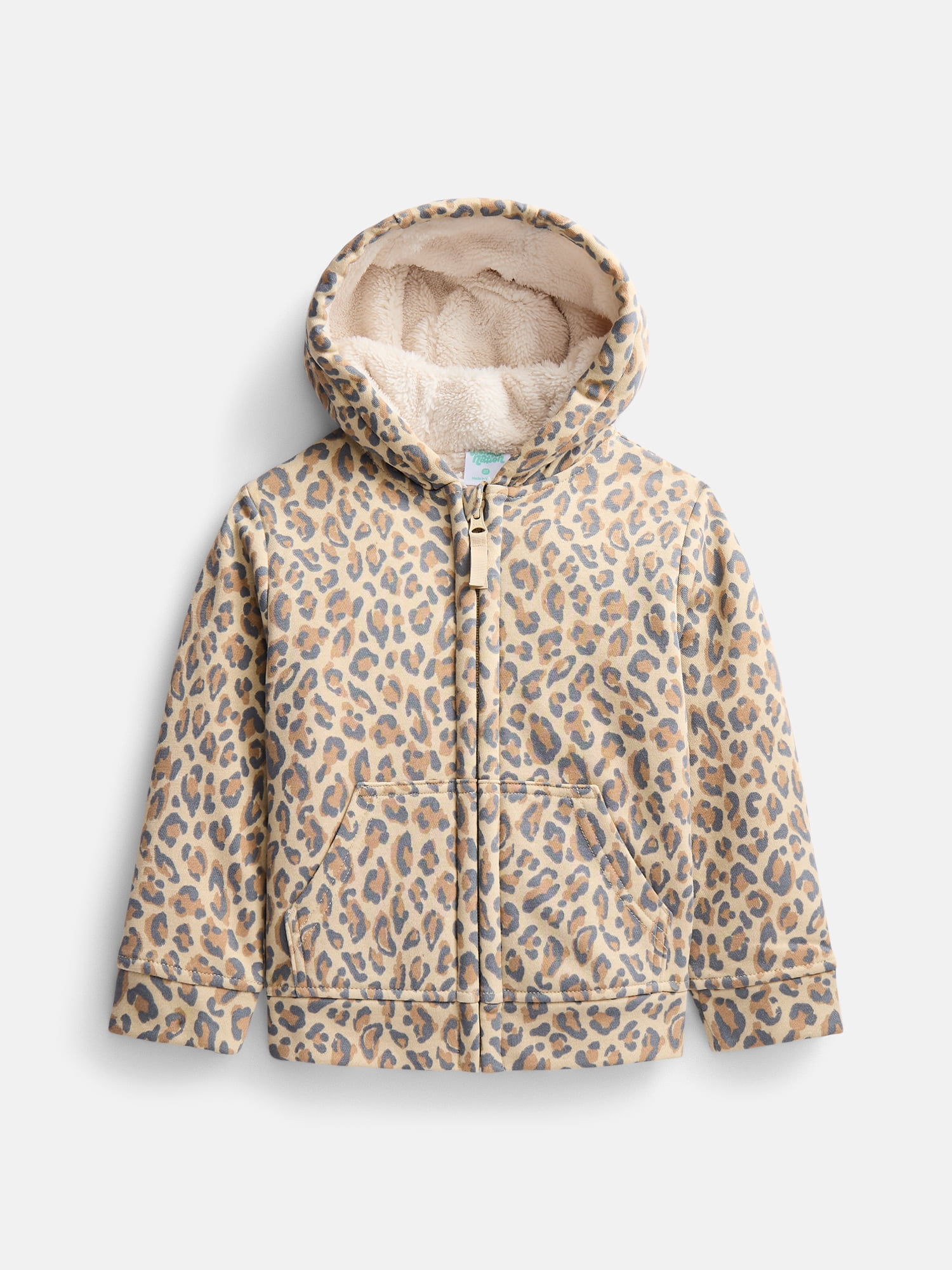 Wonder Nation Toddler Fleece- Lined Zip Hoodie, Sizes 12M-5T