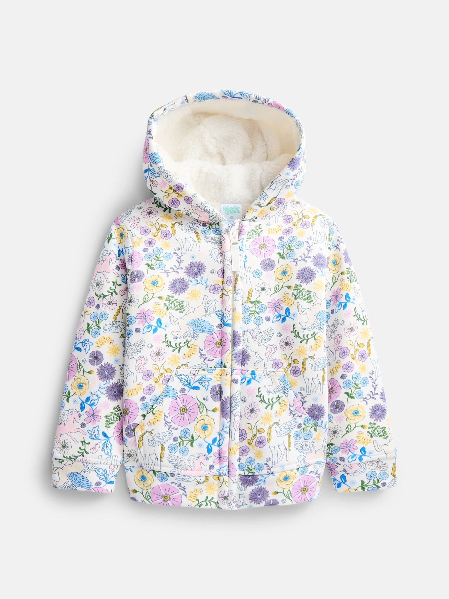 Wonder Nation Toddler Fleece- Lined Zip Hoodie, Sizes 12M-5T