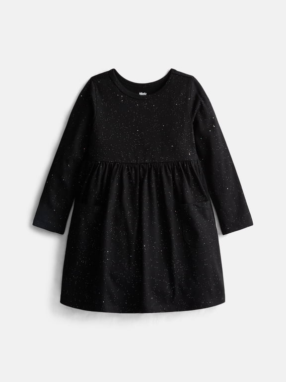 Baby and Toddler Girls Dress with Long Sleeves, Sizes 0M-5T