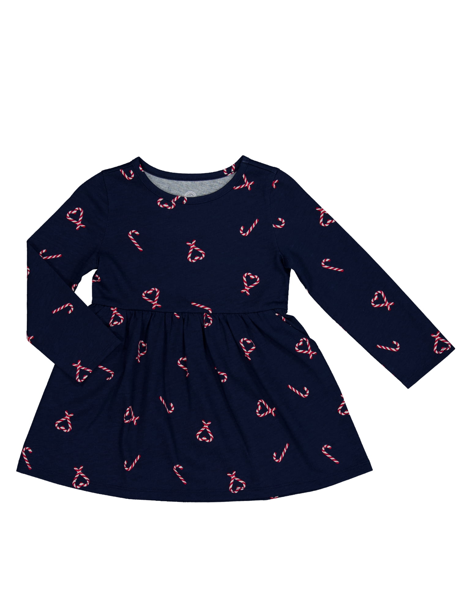 Wonder Nation Toddler Girls Long Sleeve Play Dress, Sizes 12M-5T