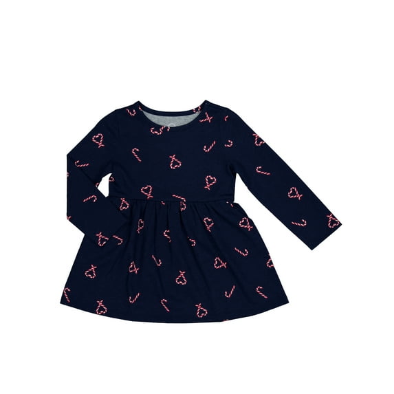 Wonder Nation Toddler Girls Long Sleeve Play Dress, Sizes 12M-5T