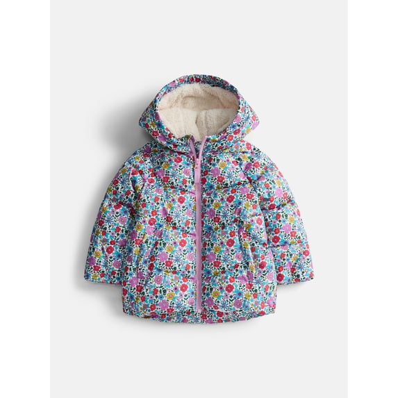 Wonder Nation Toddler Girl Heavyweight Puffer Jacket, Sizes 12M- 5T