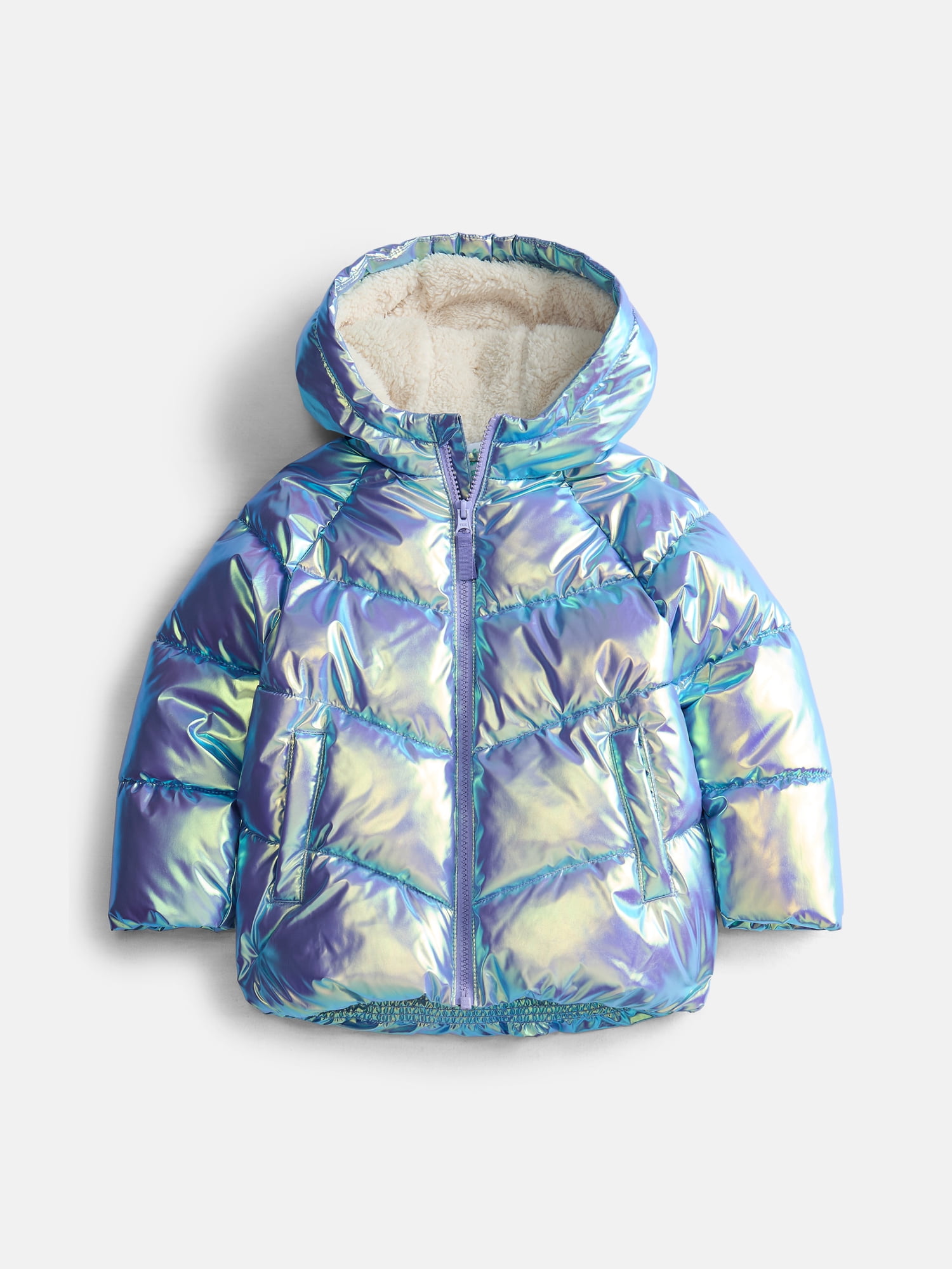 Wonder Nation Toddler Girl Heavyweight Puffer Jacket, Sizes 12M- 5T