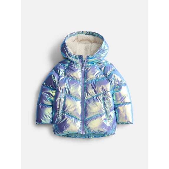 Wonder Nation Toddler Girl Heavyweight Puffer Jacket, Sizes 12M- 5T