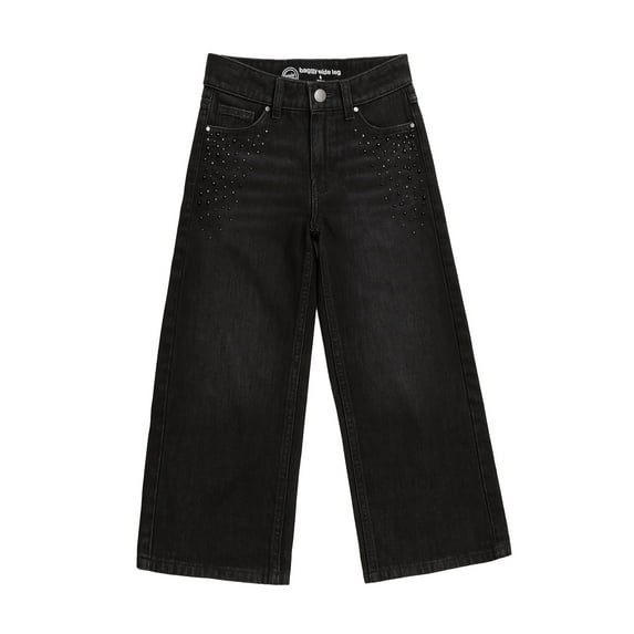 Wonder Nation Girls Embellished Baggy Wide Leg Jean, Sizes 5-18