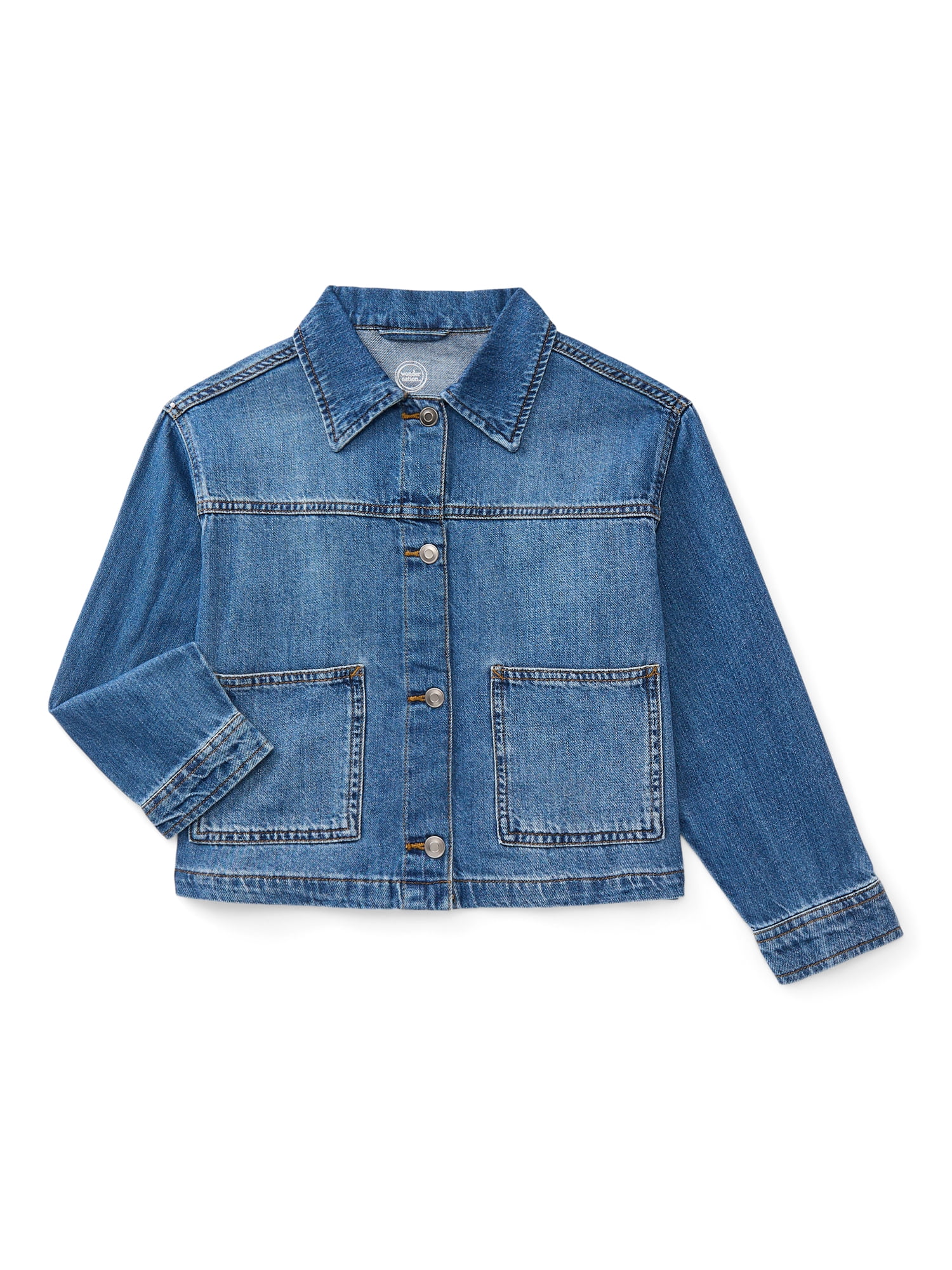 Wonder Nation Girls Denim Trend Jacket, Sizes 4-18 & Plus