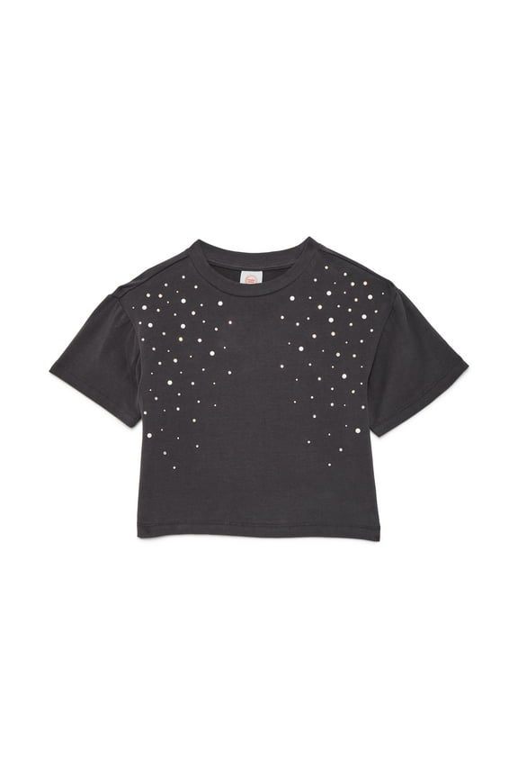 Girls Embellished Trend Tee with Short Sleeves, Sizes 4-18