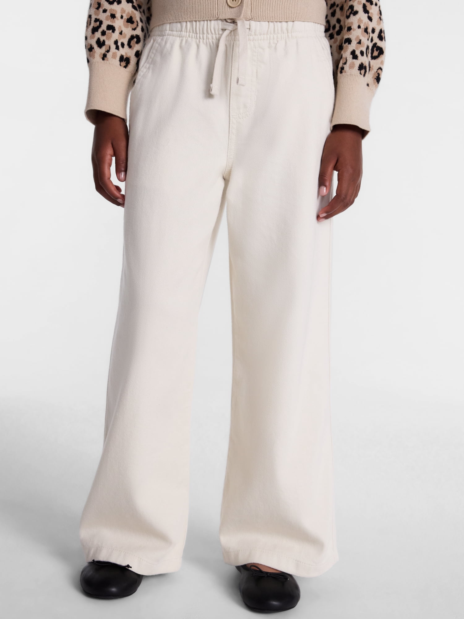 Wonder Nation Girls Twill Wide Leg Pant, Sizes 4-18 & Plus