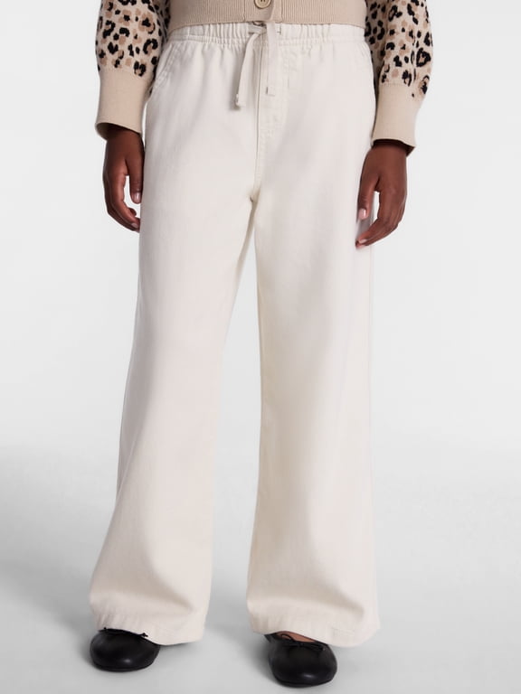 Girls Twill Wide Leg Pant, Sizes 4-18 & Plus