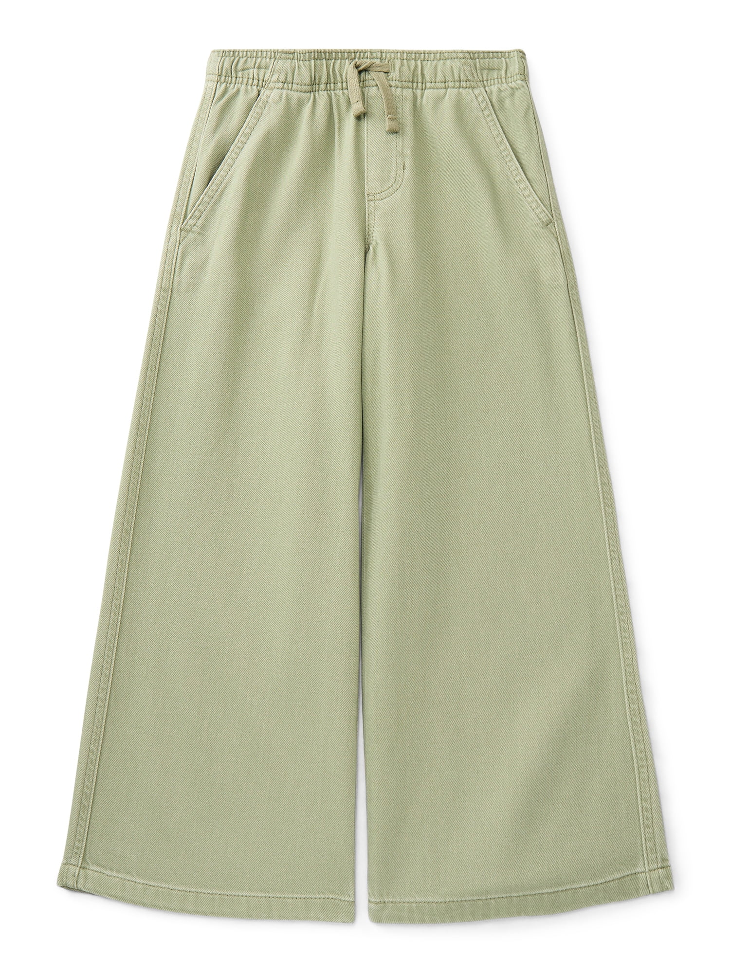Wonder Nation Girls Twill Wide Leg Pant, Sizes 4-18 & Plus