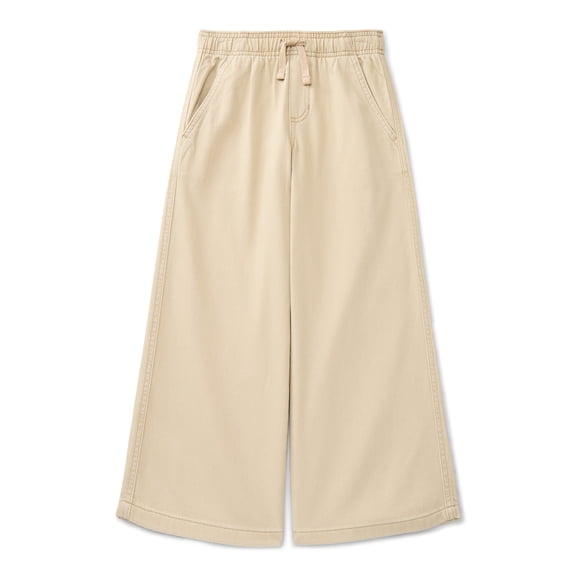 Wonder Nation Girls Twill Wide Leg Pant, Sizes 4-18 & Plus