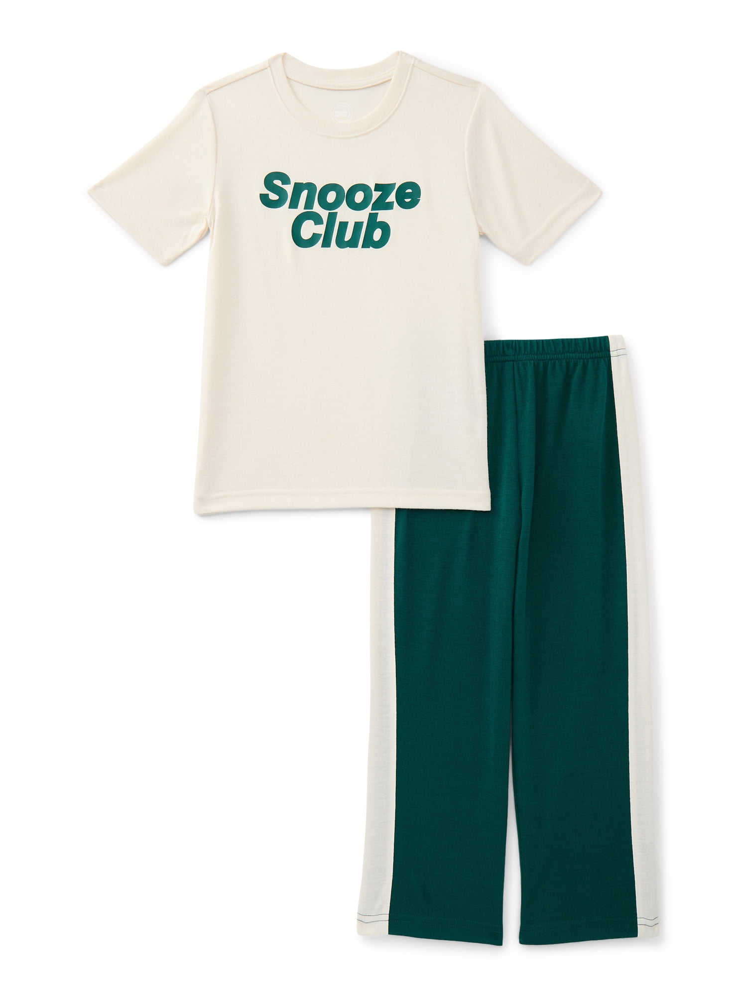 Wonder Nation Boys Short Sleeve Top and Track Pants Pajama Set, 2-Piece, Sizes 4-18