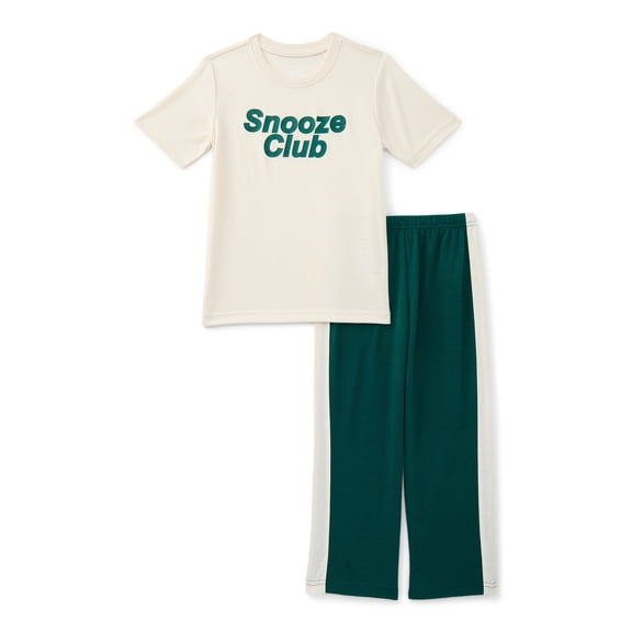 Wonder Nation Boys Short Sleeve Top and Track Pants Pajama Set, 2-Piece, Sizes 4-18