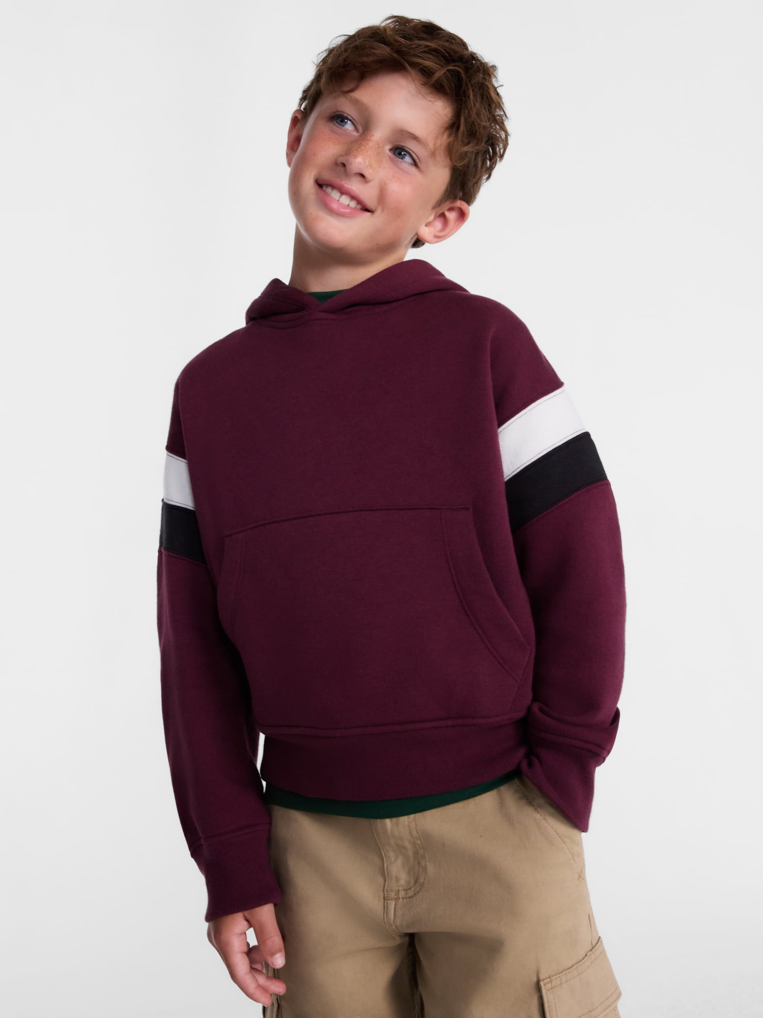 Wonder Nation Boys' Varsity Fleece Hoodie, Sizes 4-18 & Husky