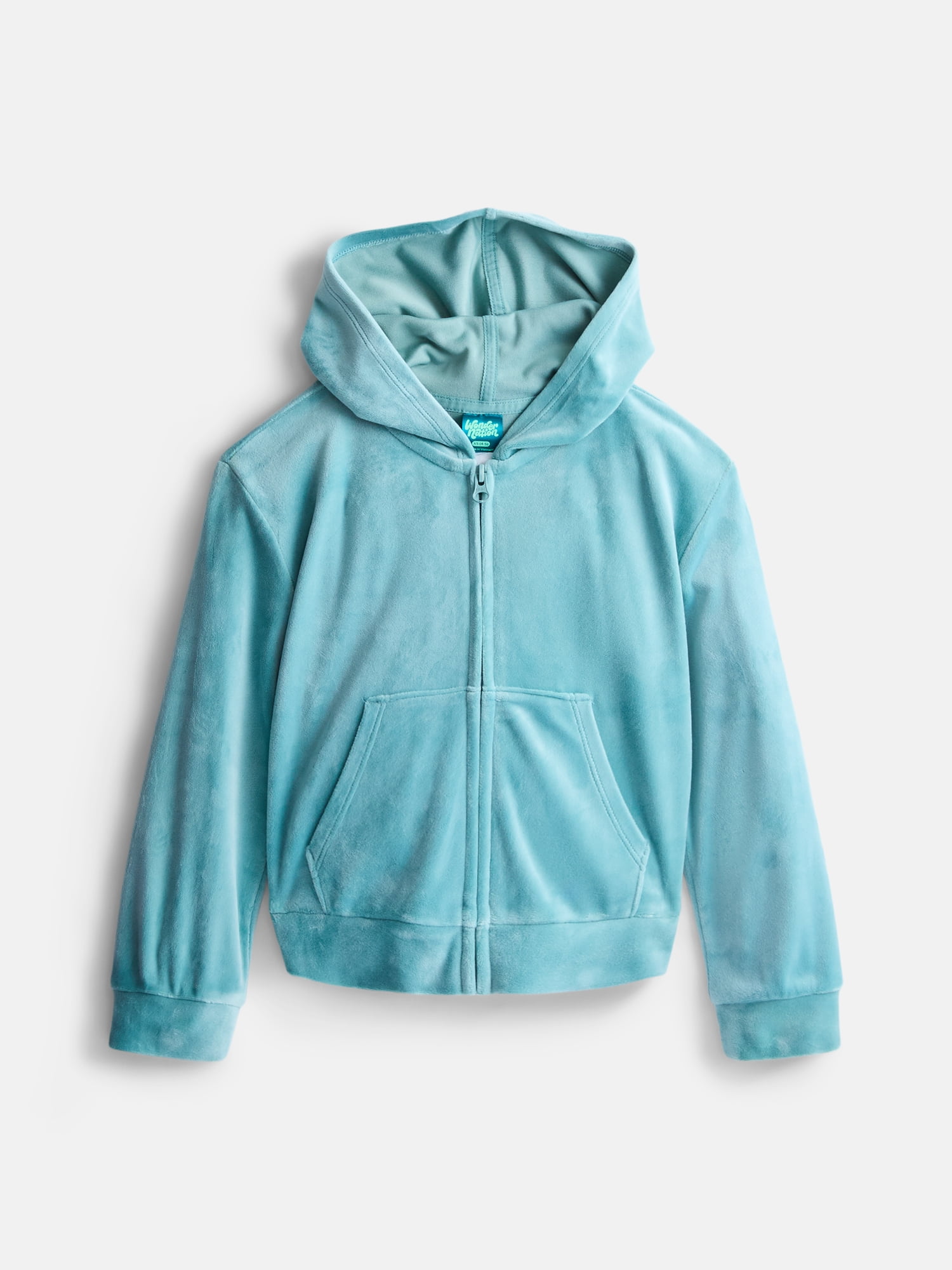 Wonder Nation Girls Velour Hoodie, Sizes 4-18 & Plus
