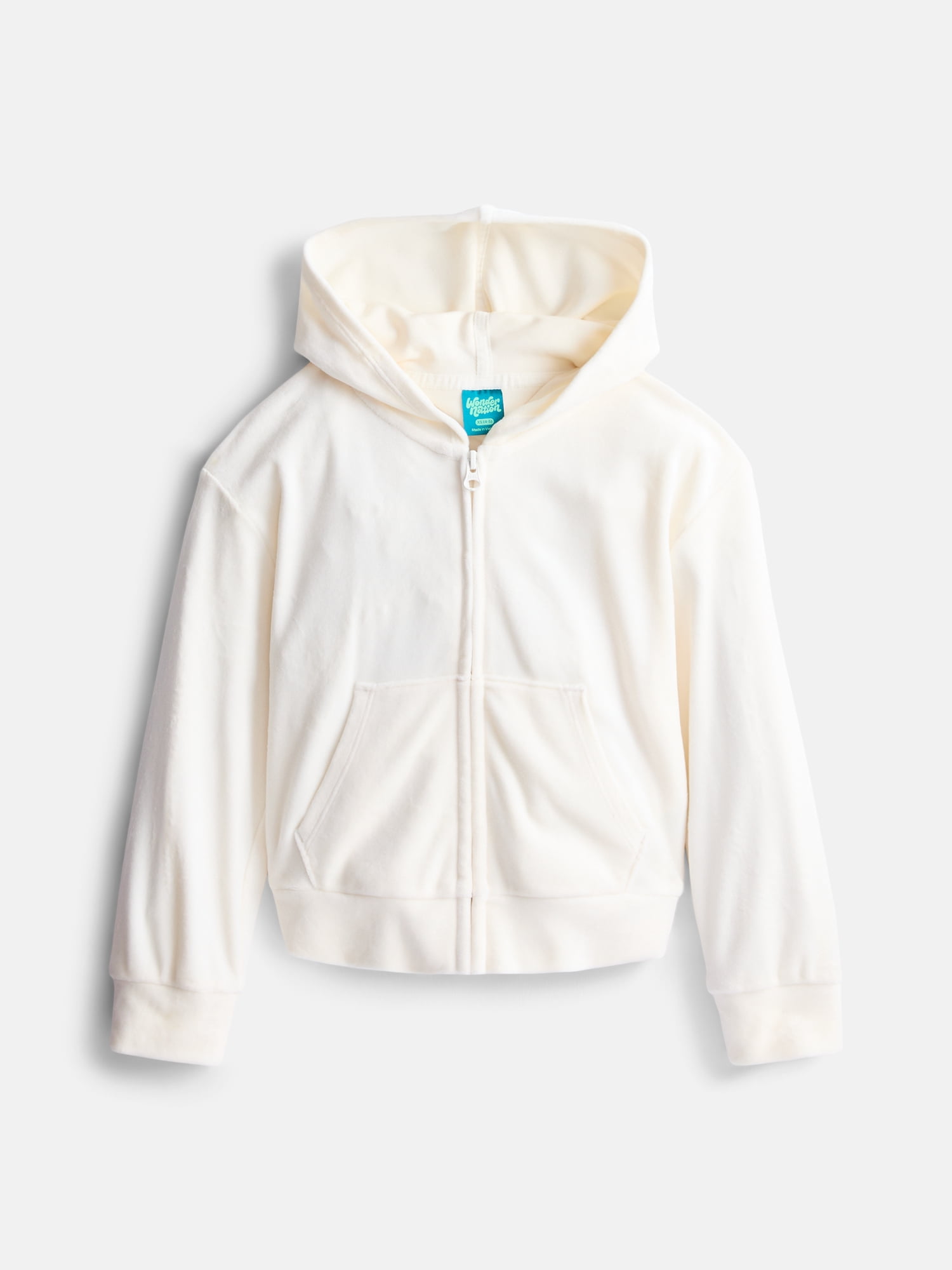 Wonder Nation Girls Velour Hoodie, Sizes 4-18 & Plus