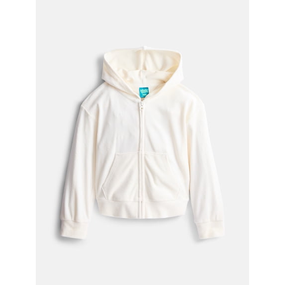 Wonder Nation Girls Velour Hoodie, Sizes 4-18 & Plus