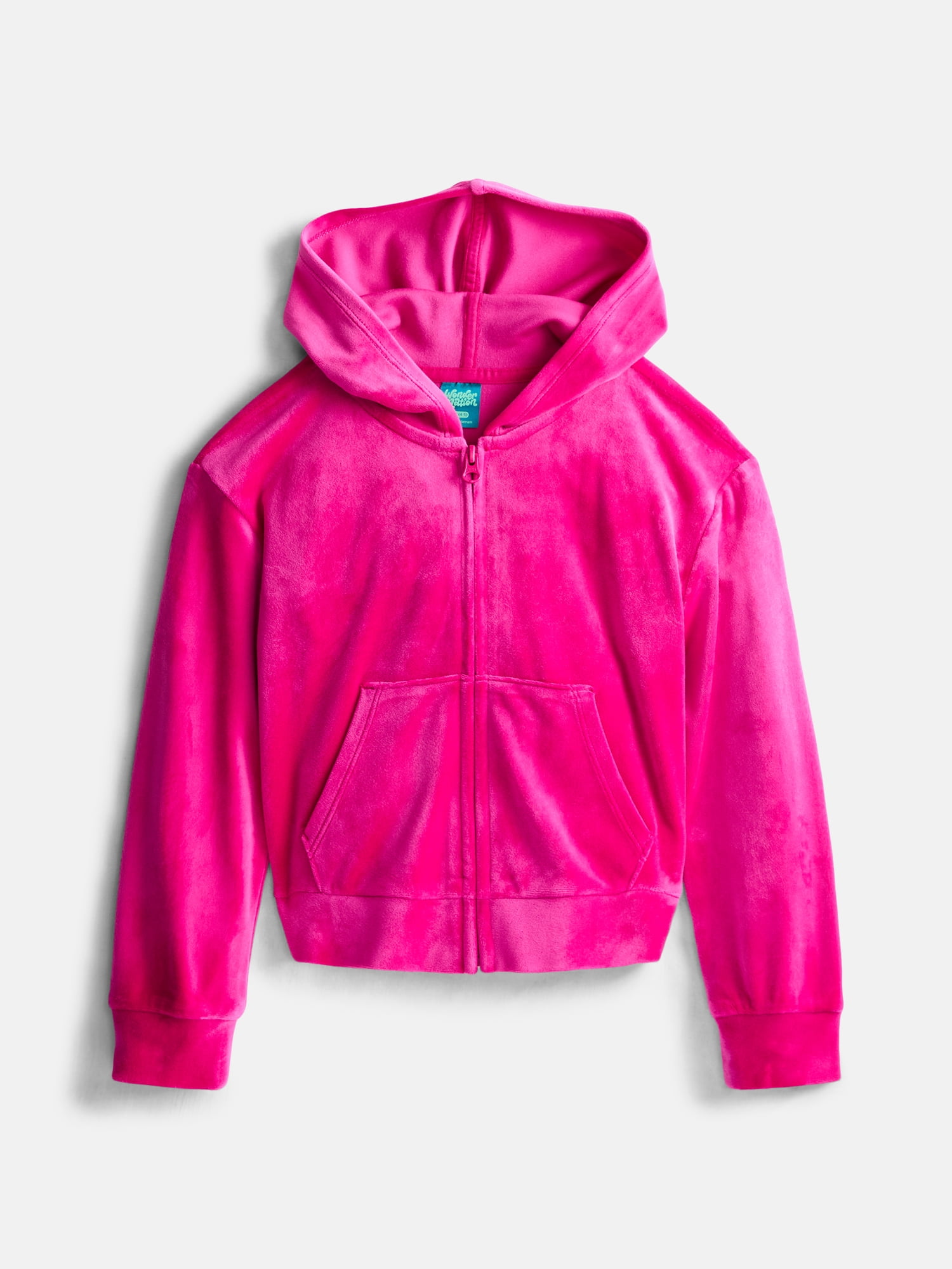 Wonder Nation Girls Velour Hoodie, Sizes 4-18 & Plus