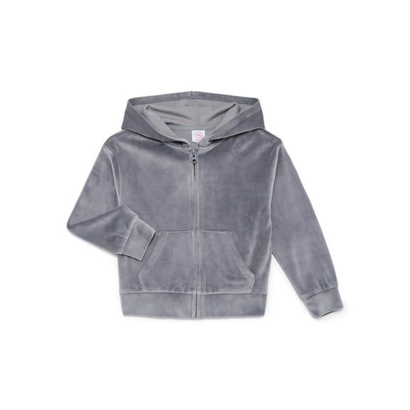Wonder Nation Girls Velour Zip Up Hoodie, Sizes 4-18 & Plus