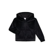 WONDER NATION Girls Velour Zip Up Hoodie, Sizes 4-18 & Plus