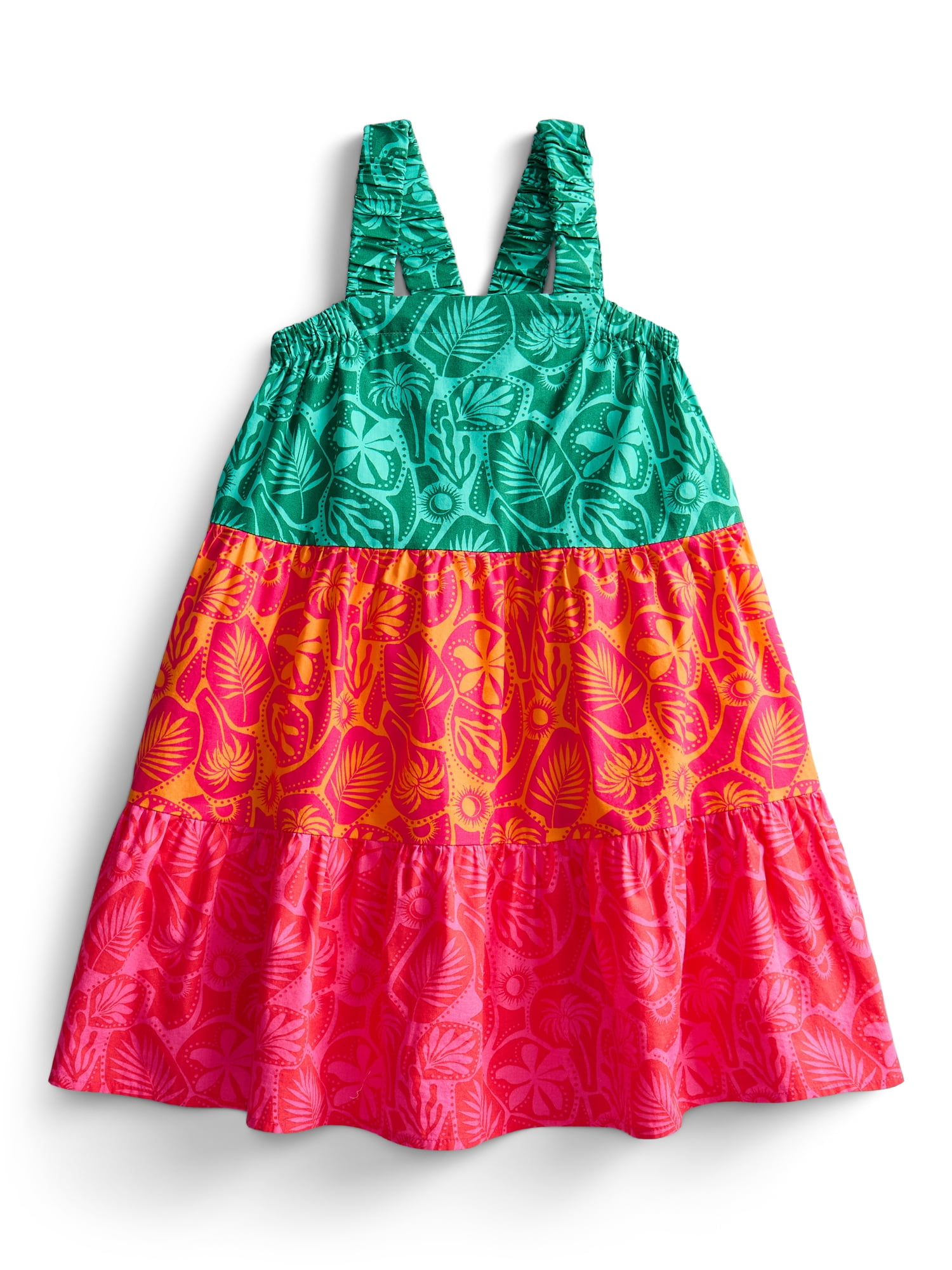 Wonder Nation Girls Cotton Tiered Swing Dress, Sizes 4-18 & Plus