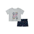 thumbnail image 1 of Wonder Nation Girls Short Sleeve Top and Shorts Pajama Set, 2-Piece, Sizes 4-18 & Plus, 1 of 3