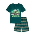 thumbnail image 1 of Wonder Nation Boys Short Sleeve Top and Shorts Sleep Set, 2-Piece, Sizes 4-16, 1 of 3