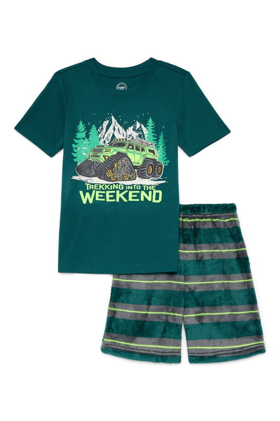 Boys Short Sleeve Top and Shorts Sleep Set, 2-Piece, Sizes 4-16