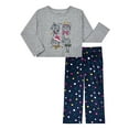 thumbnail image 1 of Wonder Nation Girls Holiday Long Sleeve Top and Wide Leg Pant Pajama Set, 2-Piece, Sizes 4-18 & Plus, 1 of 3