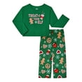thumbnail image 1 of Wonder Nation Girls Holiday Long Sleeve Top and Wide Leg Pant Pajama Set, 2-Piece, Sizes 4-18 & Plus, 1 of 3