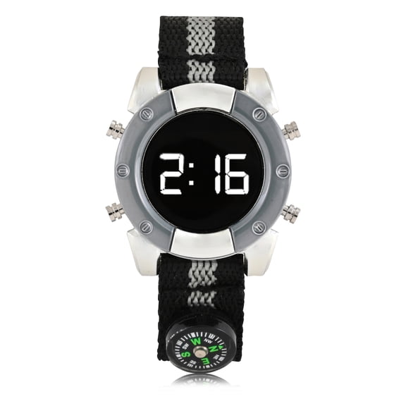 WN5026WM Wondernation Kids LED Watch with Nylon Strap w Compass
