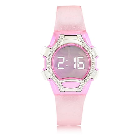 WN5250WM Wondernation Kids Flashing Lights LED Watch with Glitter Strap