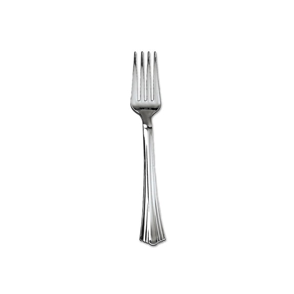 WNA Heavyweight Plastic Forks Reflections Design Silver 600/Carton WNA610155