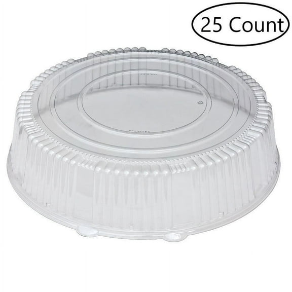 WNA CaterLine 16" High PET Round Tray Lid Fits WNA Comet CaterLine and Checkmate Trays, Clear | 25/Case