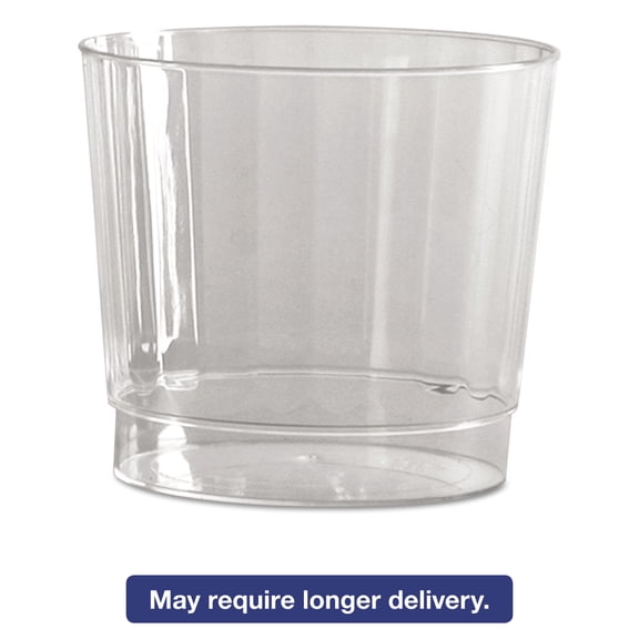 WNA Classic Crystal Plastic Rocks Tumblers 9 oz. Clear Fluted Squat 12/Pack CCR9240