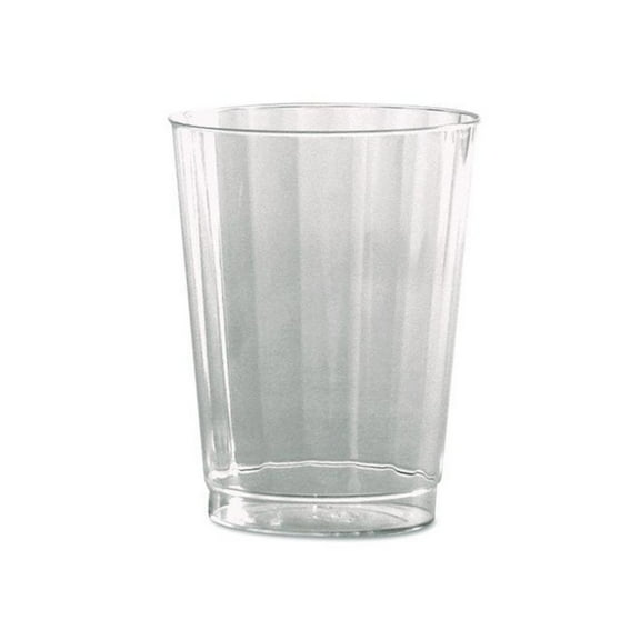 WNA Classic Crystal Plastic Tumblers, 10 oz, Clear, Fluted, Tall, 20/Pack, 12 Packs/Carton