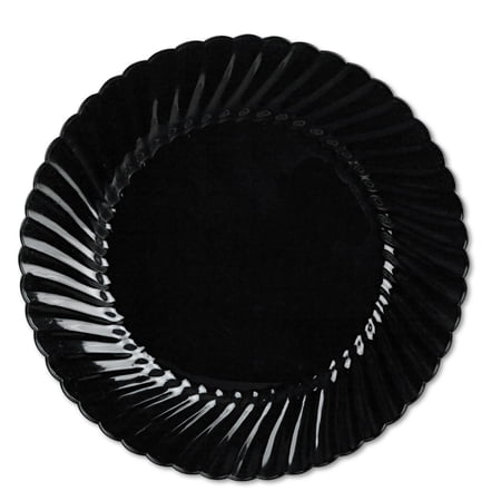 10.25 in. Diameter Classicware Plastic Plates - Black (144/Carton)