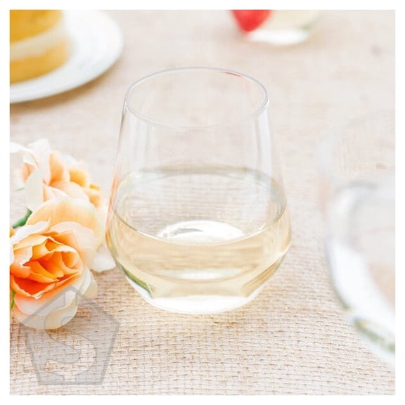 WNA Comet RESSGL12 Reserv 12 oz. Clear Plastic Stemless Wine Goblet - 64/Case