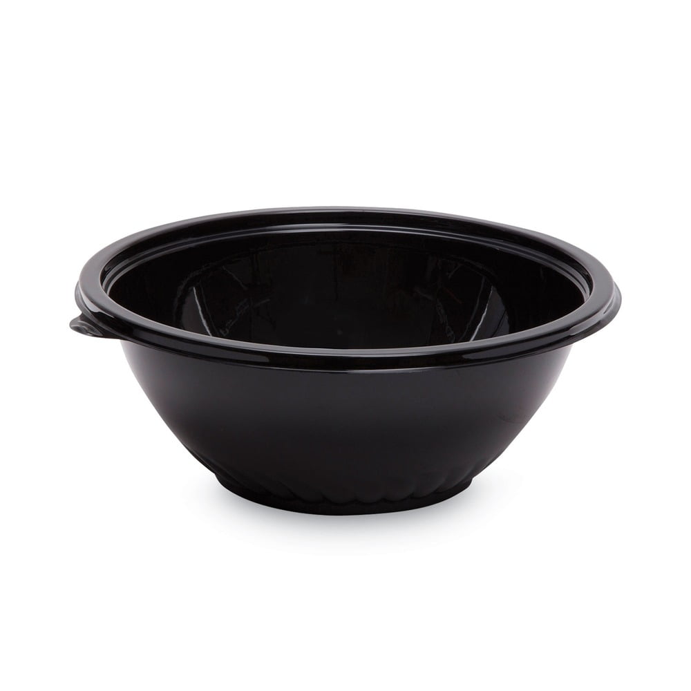 80 oz 10 in. Diameter x 4 in. Height Caterline Pack N' Serve Plastic Bowl - Black (25/Carton)