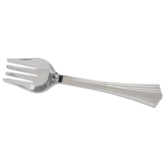 WNA Inc WNARFVFK10 Heavyweight Plastic Serving Forks, Silver, 10", Reflections, 60/carton